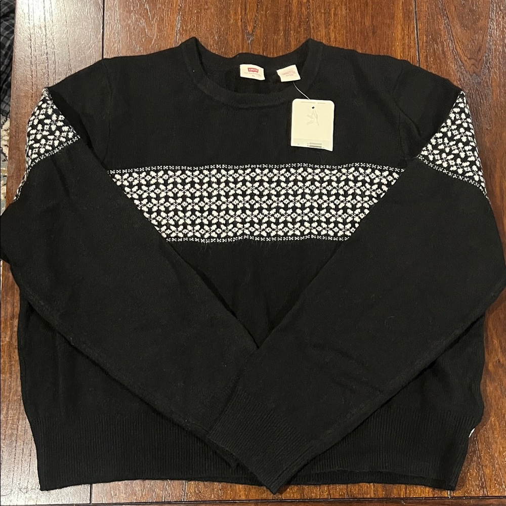 Levi's Black and White Crewneck Sweater
